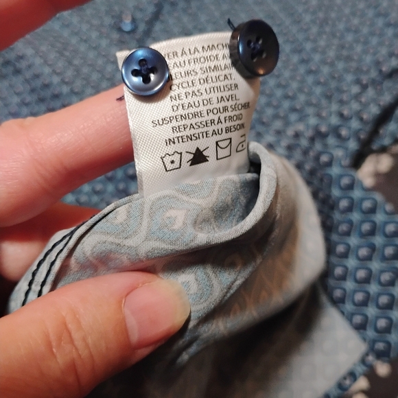 Pronto Uomo Blue Patterned Button Down Shirt - Picture 8 of 8